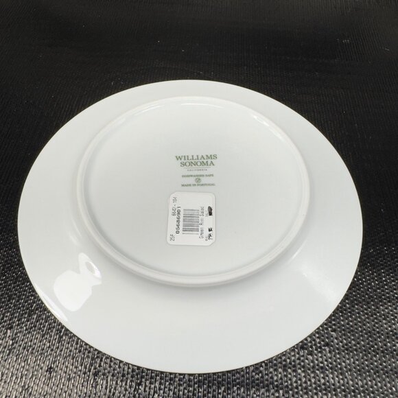 Williams Sonoma Garden Lattice Green Rim 8inch Plate Dish Set 2 New With Sticker - Picture 12 of 16